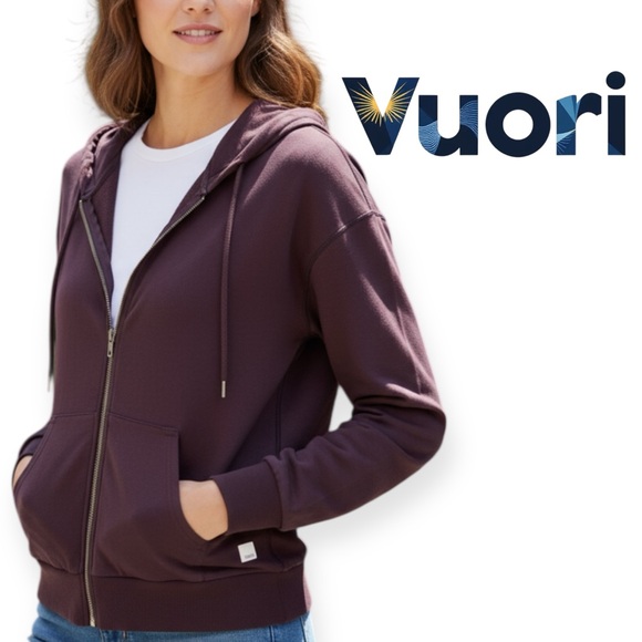 Vuori Halo Modern Full Zip Hoodie Raisin - Picture 2 of 9